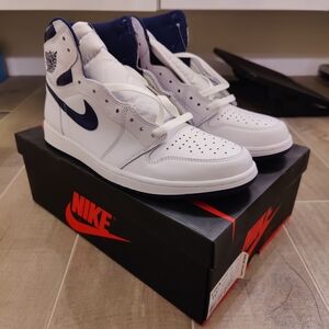 Air Jordan 1 Retro High White/Metallic Navy